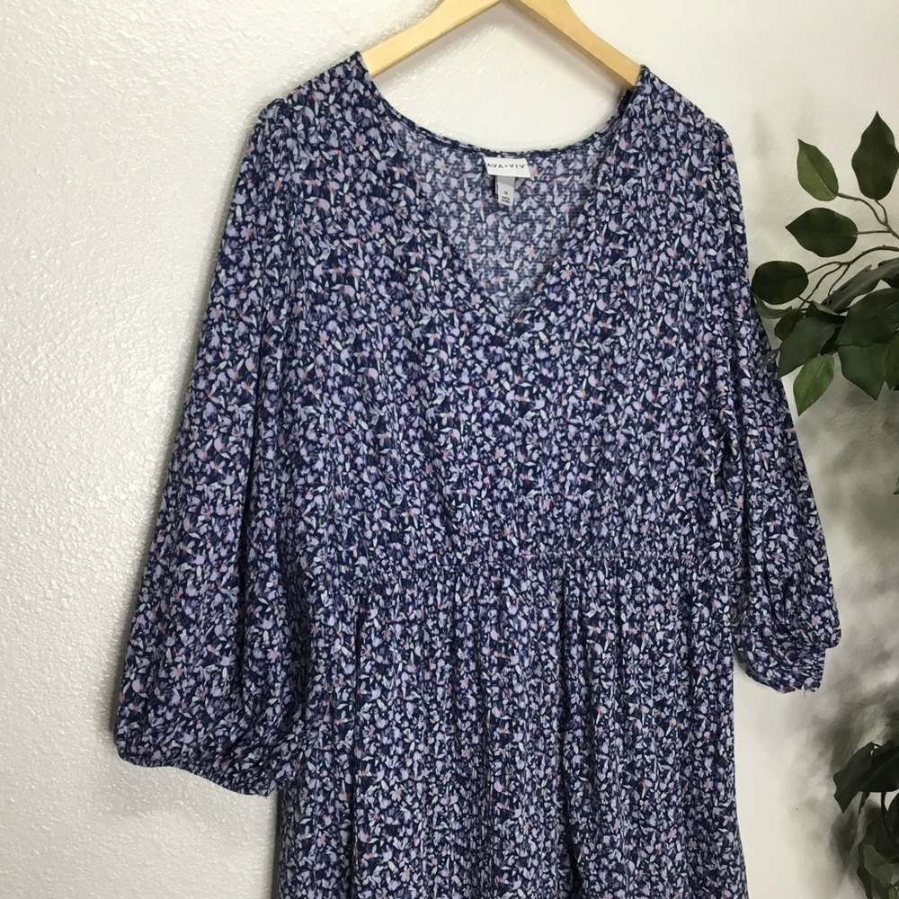 PLUS Ava & Viv Blue Floral Dress - Picture 4 of 6